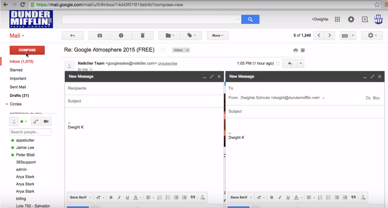 Multiple compose windows 