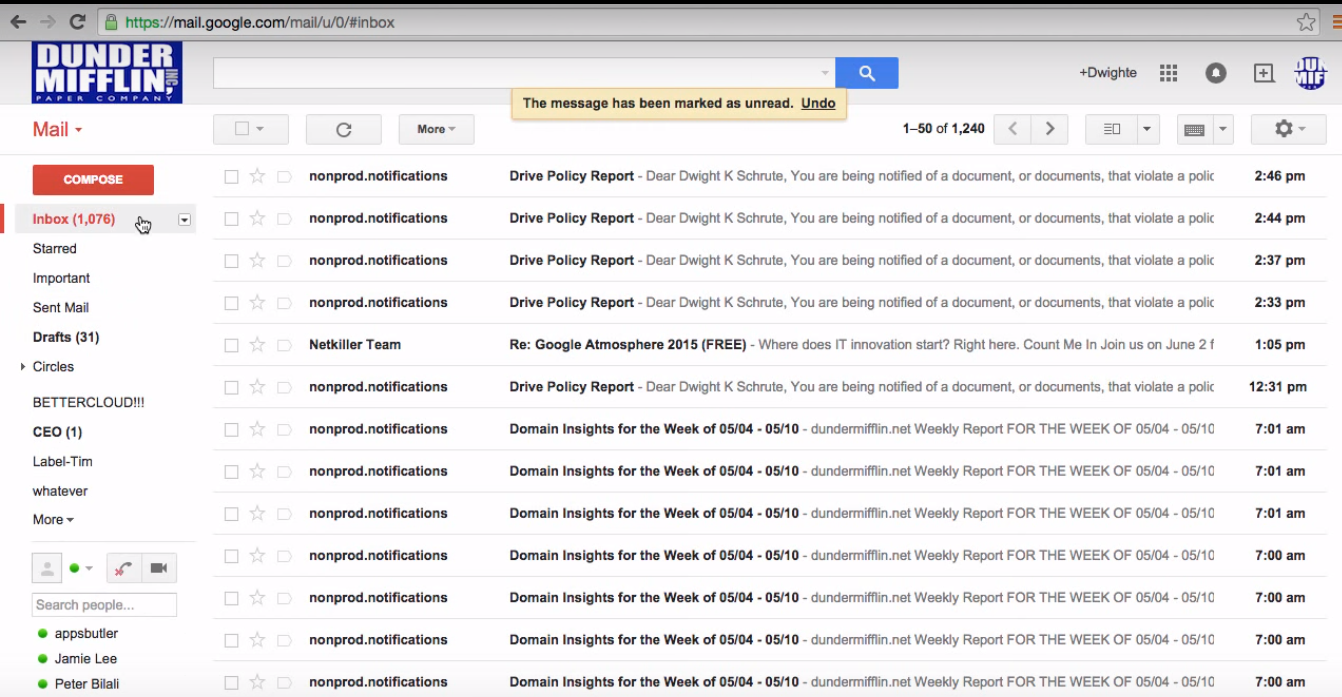 Compose button in Gmail 